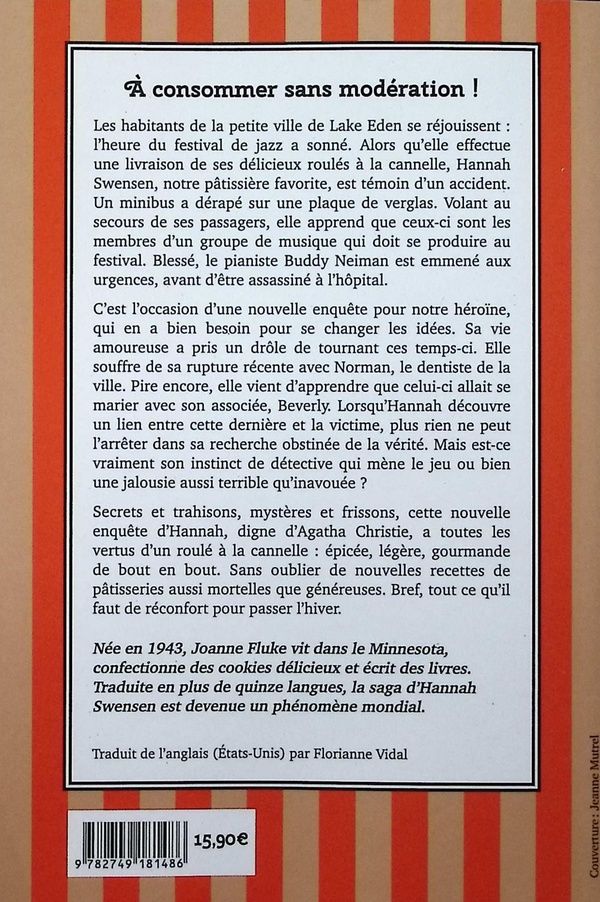 Quatrième de couverture de « Meurtres et roulés à la cannelle »