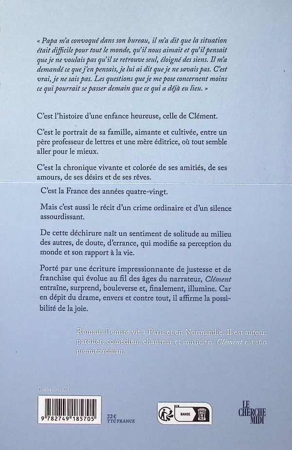 Quatrième de couverture de « CLEMENT »