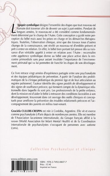 Quatrième de couverture de « L'EPOPEE SYMBOLIQUE DU NOUVEAU-NE »