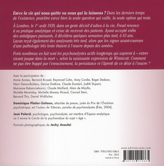 Quatrième de couverture de « VIEILLIR, DES PSYCHANALYSTES PARLENT UN DESIR QUI DURE »