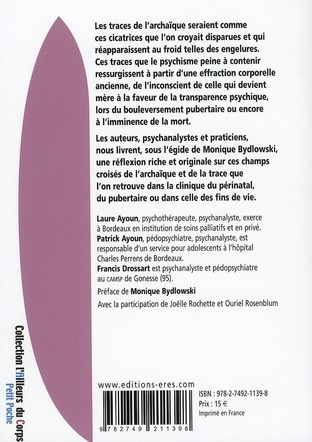 Quatrième de couverture de « LES TRACES DE L'ARCHAIQUE »