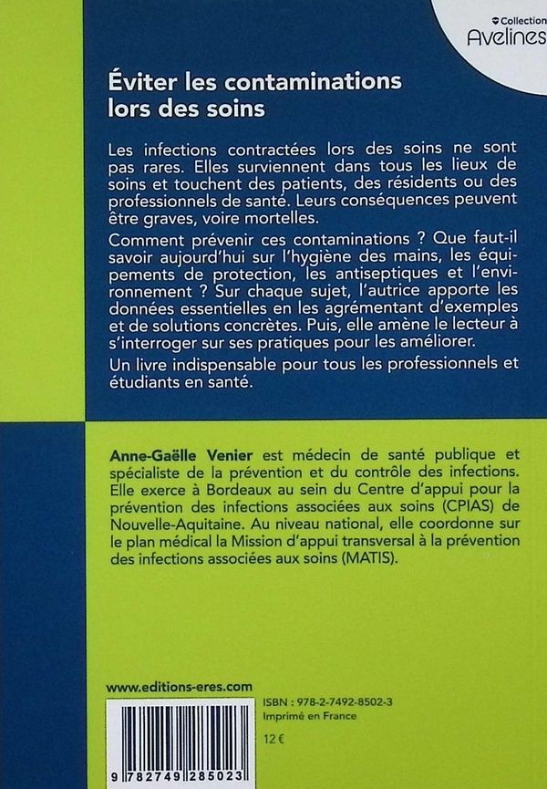 Quatrième de couverture de « Éviter les contaminations lors des soins »