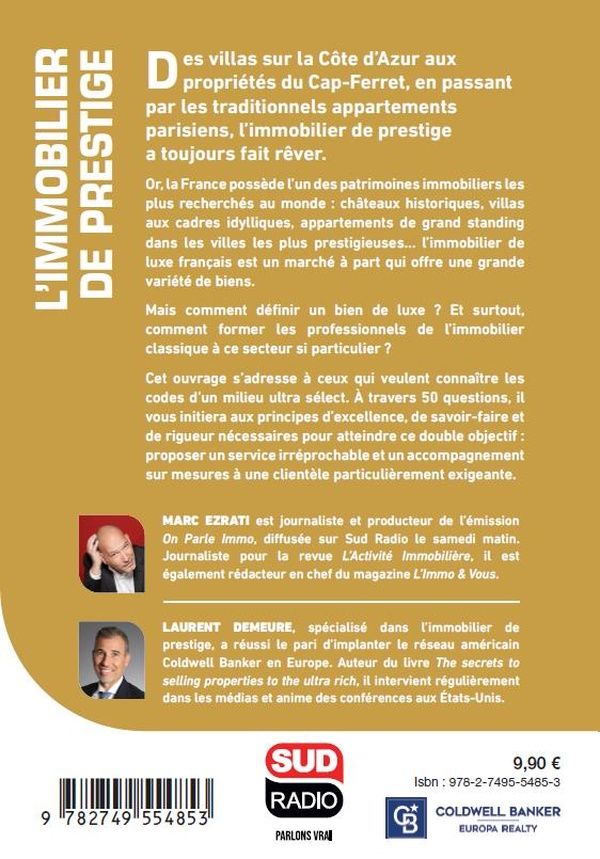 Quatrième de couverture de « L'immobilier de prestige : 40 question essentielles »