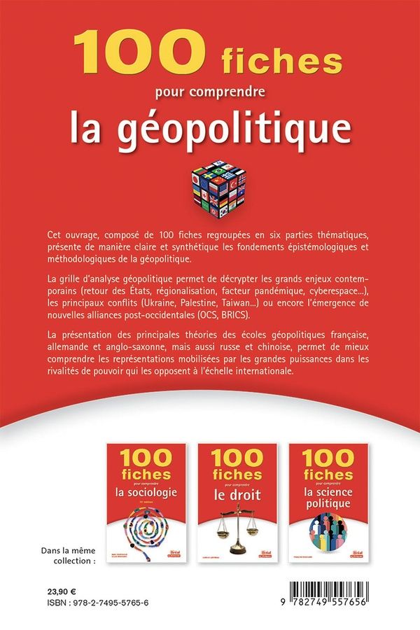 Quatrième de couverture de « 100 fiches pour comprendre la géopolitique »