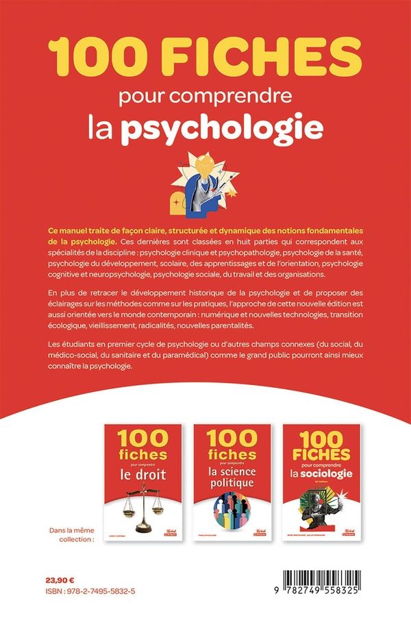 Quatrième de couverture de « 100 fiches pour comprendre la psychologie »