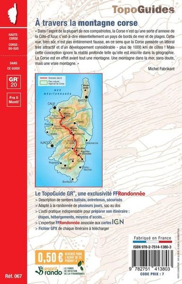 Quatrième de couverture de « A TRAVERS LA MONTAGNE CORSE - PARC NATUREL REGIONAL DE CORSE »