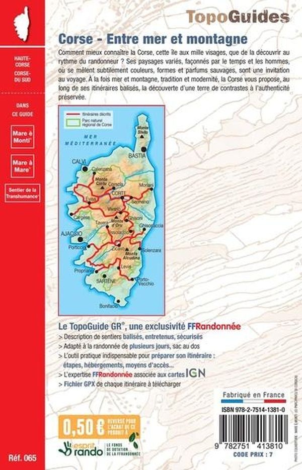 Quatrième de couverture de « CORSE, ENTRE MER ET MONTAGNE - PARC NATUREL REGIONAL DE CORSE »