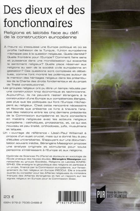 Quatrième de couverture de « DES DIEUX ET DES FONCTIONNAIRES »