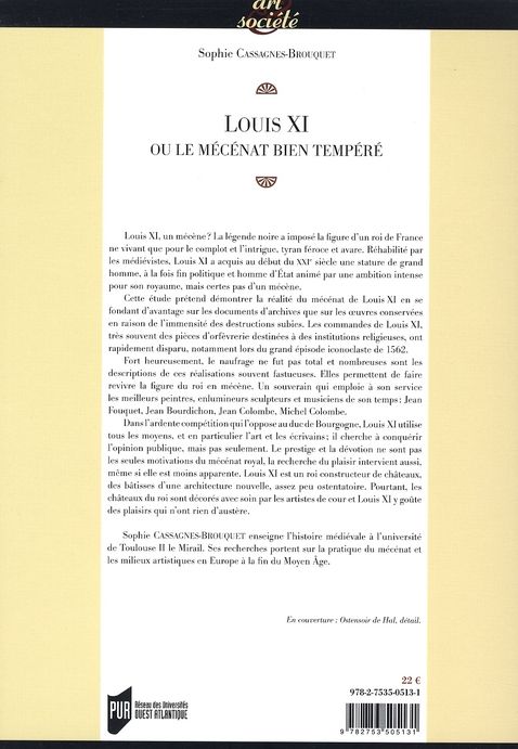 Quatrième de couverture de « LOUIS XI ET LE MECENAT BIEN TEMPERE »