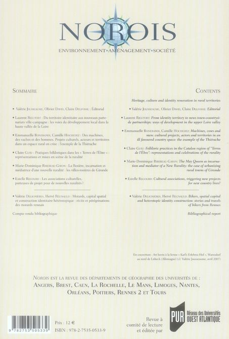 Quatrième de couverture de « PATRIMOINE CULTURE ET CONSTRUCTION IDENTITAIRE DANS LES TERRITOIRES RURAUX »