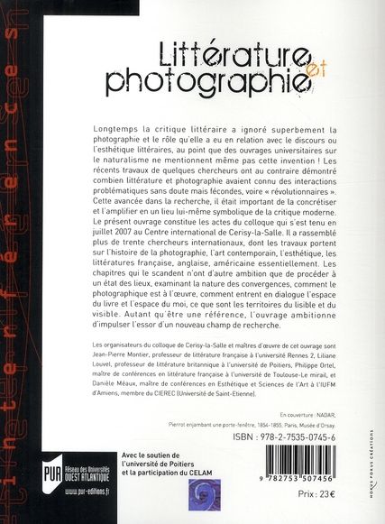 Quatrième de couverture de « LITTERATURE ET PHOTOGRAPHIE »
