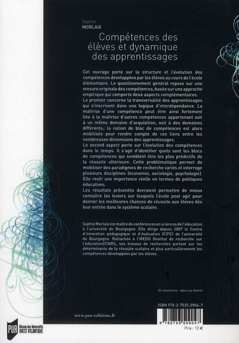 Quatrième de couverture de « COMPETENCES DES ELEVES ET »