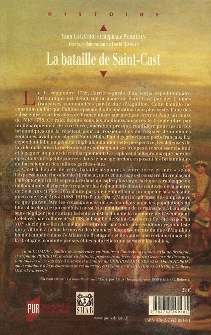 Quatrième de couverture de « BATAILLE DE SAINT CAST 1758 »