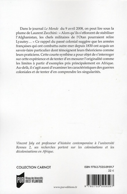 Quatrième de couverture de « GUERRES D AFRIQUE »