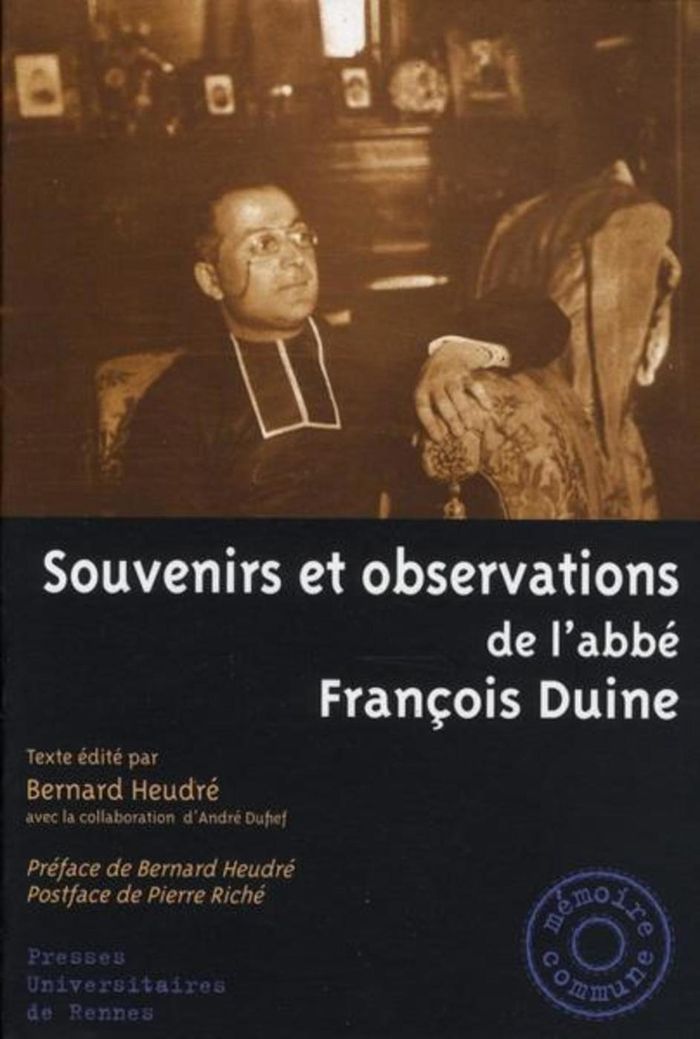 Couverture du livre « SOUVENIRS ET OBSERVATIONS DE L ABBE FRANCOIS DUINE » de Pur, librairie Les Contes Infusés à Corte