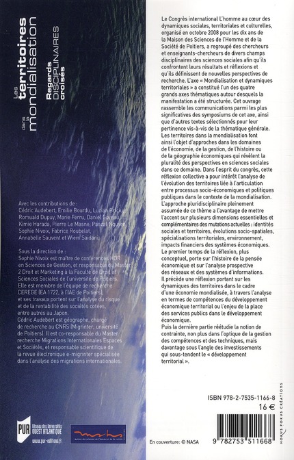 Quatrième de couverture de « TERRITOIRES DANS LA MONDIALISATION »
