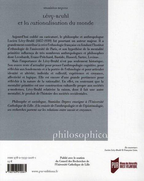 Quatrième de couverture de « LEVY BRUHL ET LA RATIONALISATION DU MONDE »