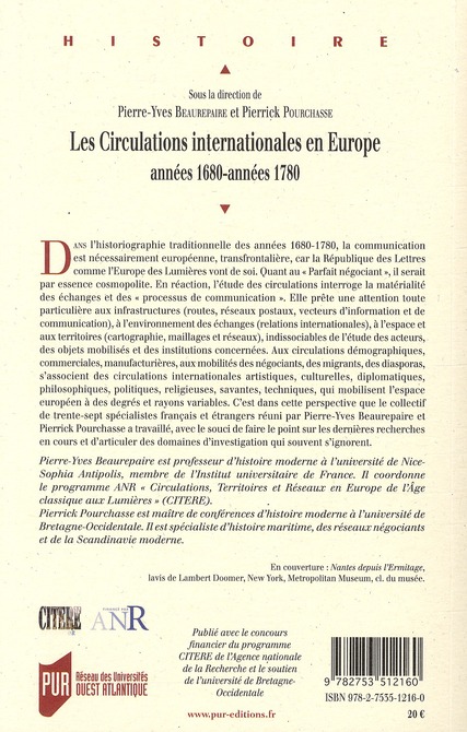 Quatrième de couverture de « CIRCULATIONS INTERNATIONALES EN EUROPE »
