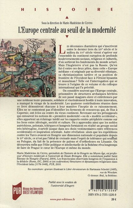 Quatrième de couverture de « EUROPE CENTRALE AU SEUIL DE LA MODERNITE »