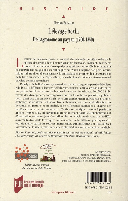 Quatrième de couverture de « ELEVAGE BOVIN »