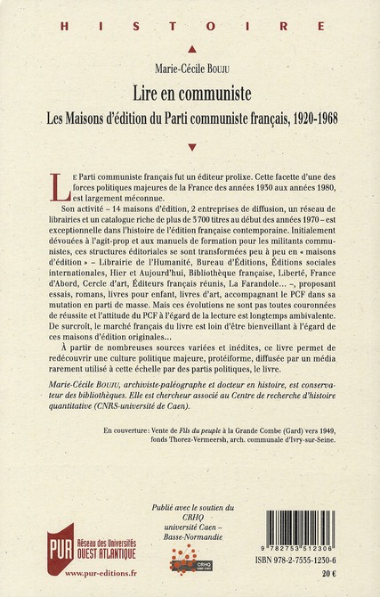 Quatrième de couverture de « LIRE EN COMMUNISTE »