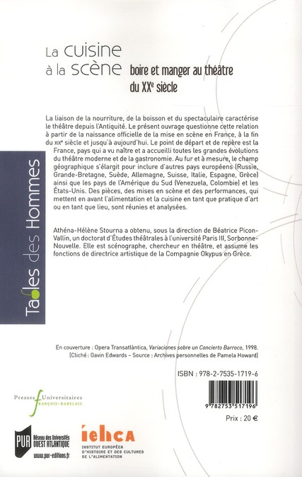 Quatrième de couverture de « CUISINE A LA SCENE »