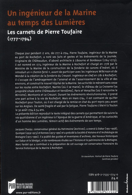 Quatrième de couverture de « INGENIEUR DE LA MARINE A LA FIN DU XVIIIEME SIECLE »