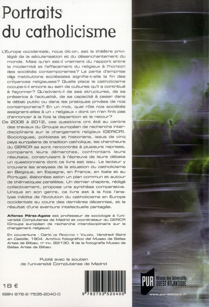 Quatrième de couverture de « PORTRAITS DU CATHOLICISME »