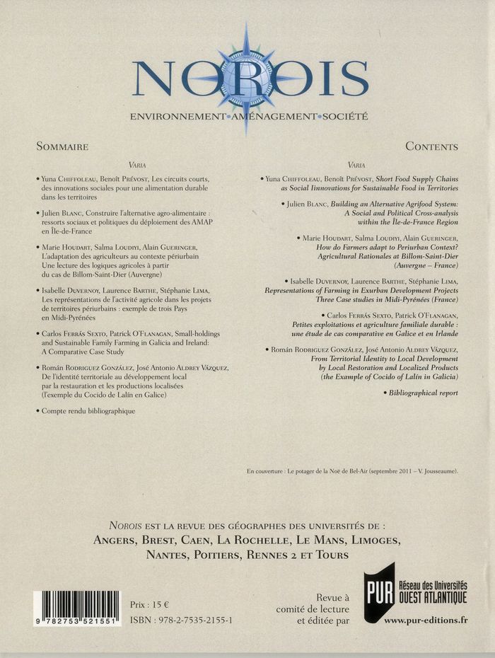 Quatrième de couverture de « NOROIS 224 »