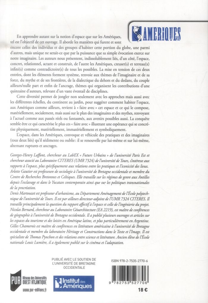 Quatrième de couverture de « ESPACE DU NOUVEAU MONDE »