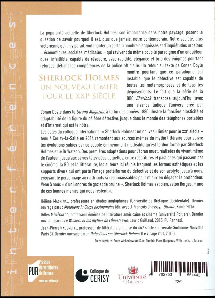 Quatrième de couverture de « SHERLOCK HOLMES, UN NOUVEAU LIMIER POUR LE XXIE SIECLE - DU STRAND MAGAZINE AU SHERLOCK DE LA BBC »