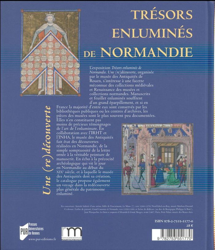 Quatrième de couverture de « TRESORS ENLUMINES DE NORMANDIE - UNE (RE)DECOUVERTE »