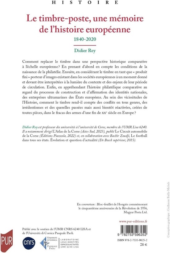 Quatrième de couverture de « Le timbre-poste, une mémoire de l'histoire européenne : 1840-2020 »