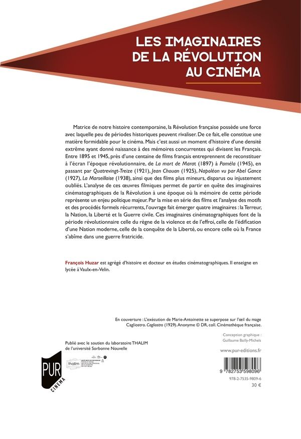 Quatrième de couverture de « Les imaginaires de la Révolution au cinéma : France, 1895-1945 »
