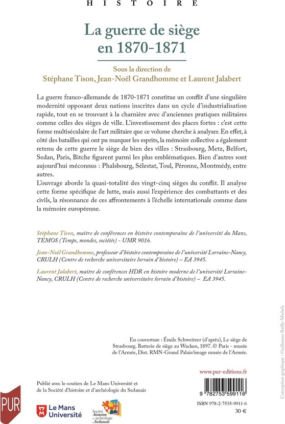 Quatrième de couverture de « La guerre de siège en 1870-1871 »