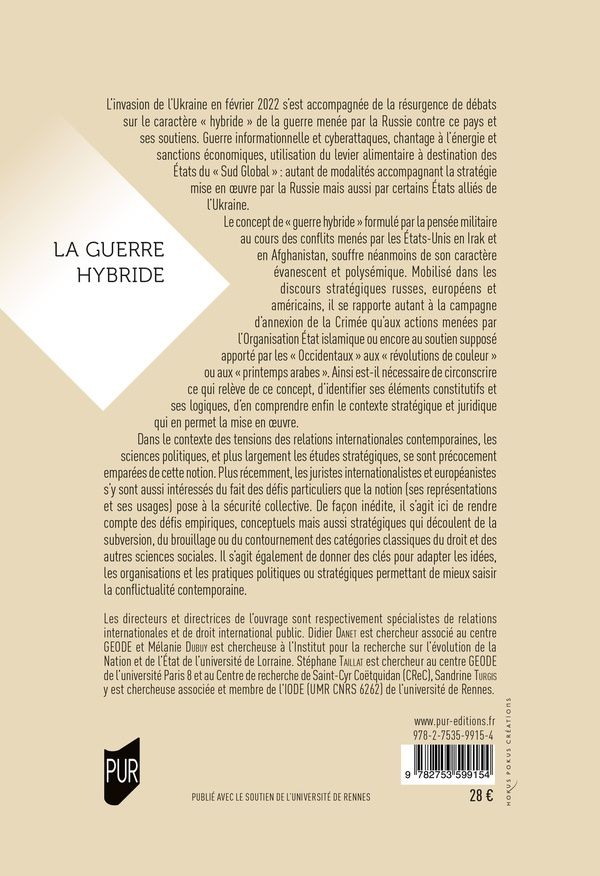 Quatrième de couverture de « La guerre hybride : entre perte de repères et adaptation »
