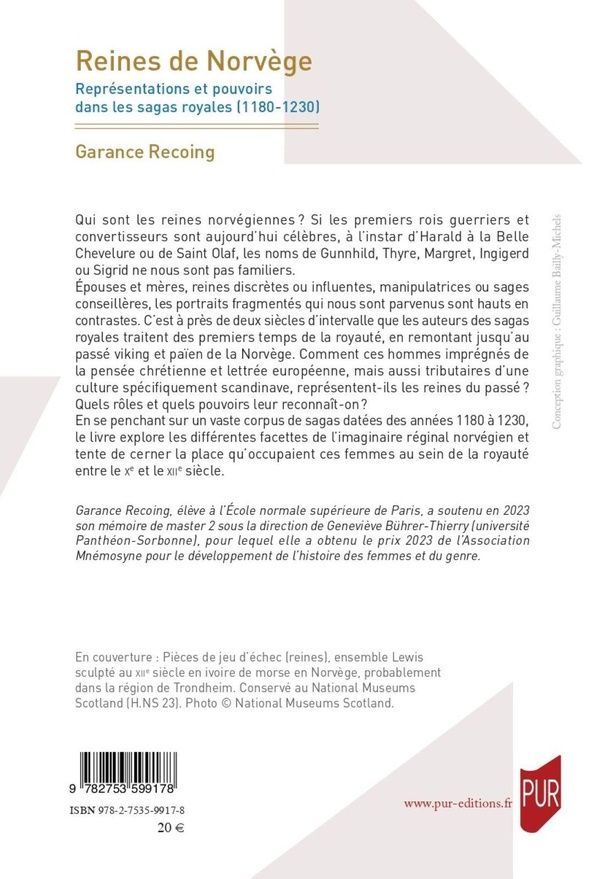 Quatrième de couverture de « Reines de Norvège : représentations et pouvoirs dans les sagas royales, 1180-1230 »