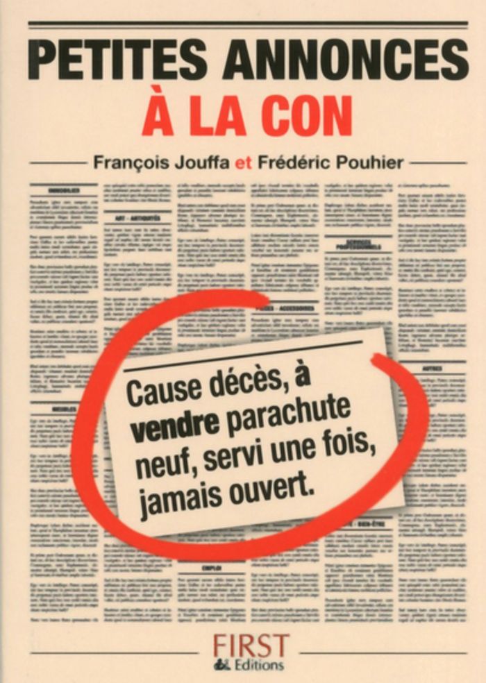 Couverture du livre « LE PETIT LIVRE DE - PETITES ANNONCES A LA CON » de Jouffa/pouhier, librairie Les Contes Infusés à Corte