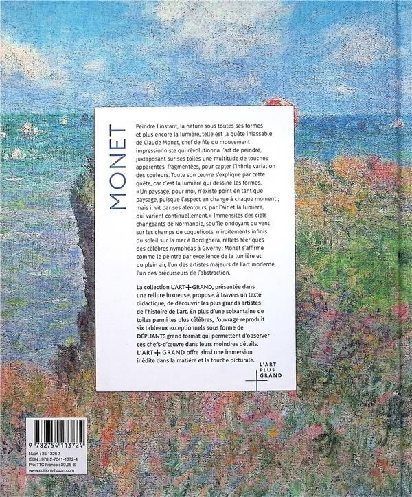 Quatrième de couverture de « MONET. L'ART PLUS GRAND »