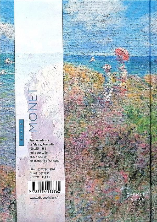 Quatrième de couverture de « CARNET HAZAN PLEINE TOILE MONET - PROMENADE SUR LA FALAISE »