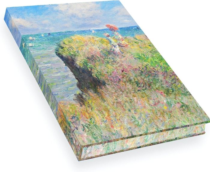Couverture du livre « CARNET HAZAN PLEINE TOILE MONET - PROMENADE SUR LA FALAISE », librairie Les Contes Infusés à Corte