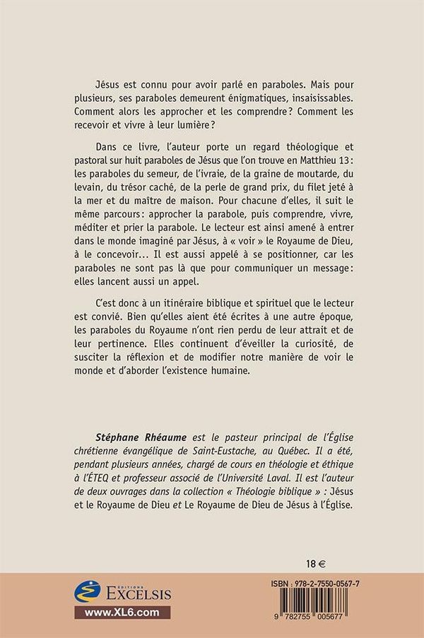 Quatrième de couverture de « Les paraboles du Royaume : un regard théologique et pastoral »