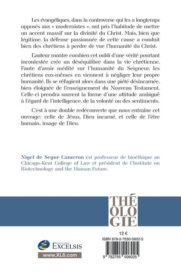 Quatrième de couverture de « Être pleinement humain : le modèle de Jésus »