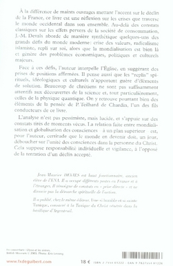 Quatrième de couverture de « L'OCCIDENT DESORIENTE - ENJEUX, DEFIS ET ESPERANCE »