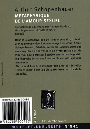 Quatrième de couverture de « Métaphysique de l'amour sexuel »