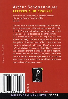 Quatrième de couverture de « Lettres à un disciple »
