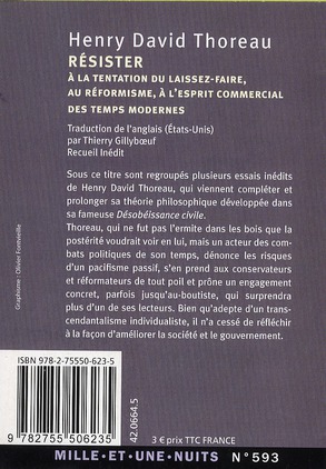 Quatrième de couverture de « Résister à la tentation du laissez-faire, au réformisme et à l'esprit commercial des temps modernes »