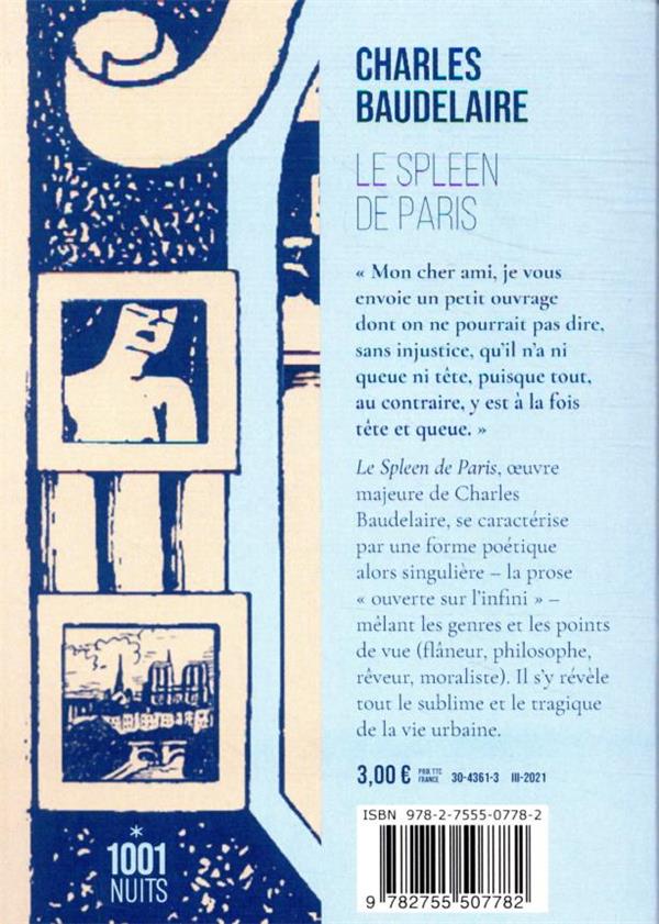 Quatrième de couverture de « LE SPLEEN DE PARIS »