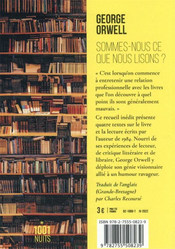 Quatrième de couverture de « Sommes-nous ce que nous lisons ? : recueil »