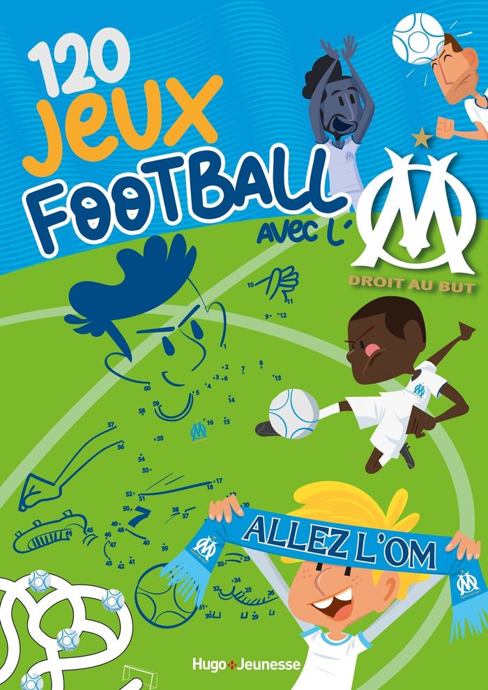 Couverture du livre « 120 jeux football avec l'OM : droit au but » de Sandra Lebrun, librairie Les Contes Infusés à Corte